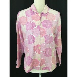 Garnett Hill Floral Long Sleeve button down top
